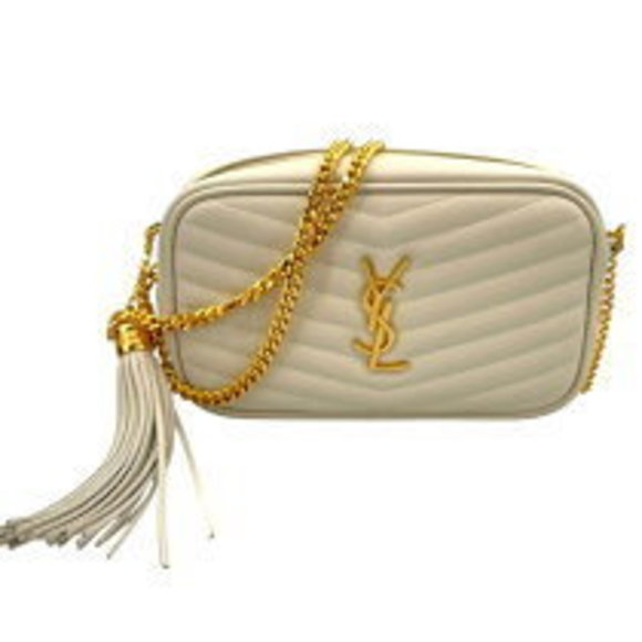 Saint Laurent Lumini Shoulder Bag White Leather - Picture 1 of 7